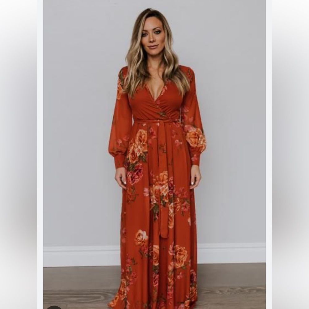 Gorgeous rust floral dress